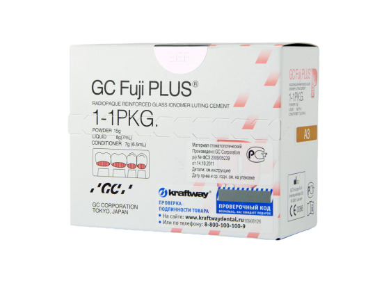 Фуджи Плюс / GC Fuji Plus - стеклоиономерный цемент для постоянной фиксации (15 г+7г), GC / Япония