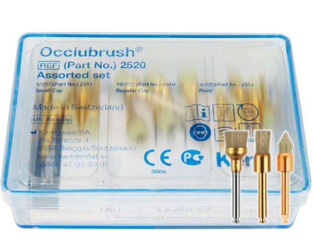 Щетка полировочная для композитов и керамики  Occlubrush 15шт ассорти 2520  (Kerr)